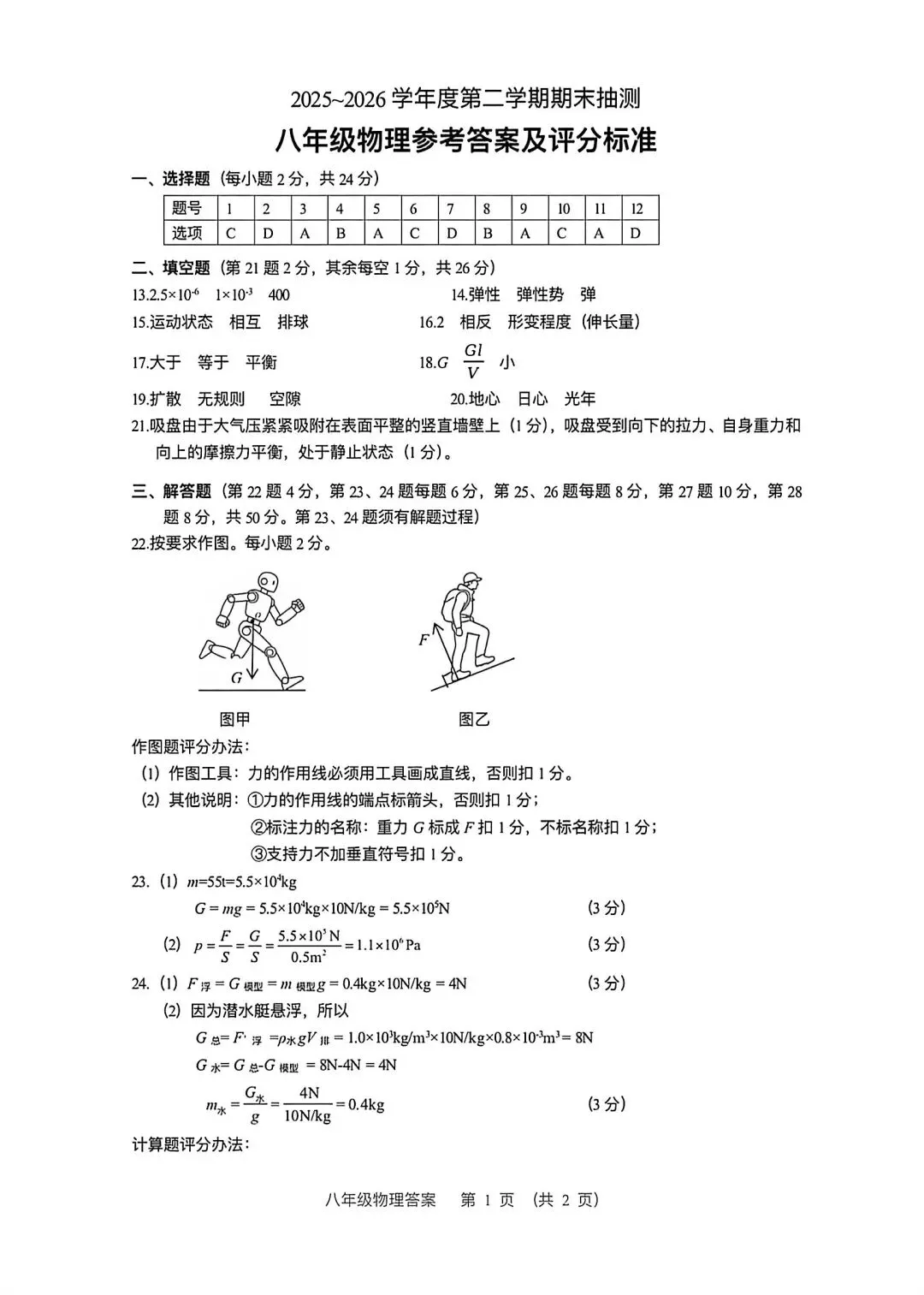 全了!26年市区七、八年级期末真题试卷+答案-第22张图片-四季读书网