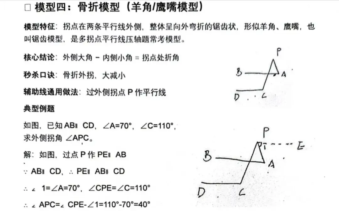 中考必考!七年级平行线 4 大拐点模型秒杀套路-第5张图片-四季读书网