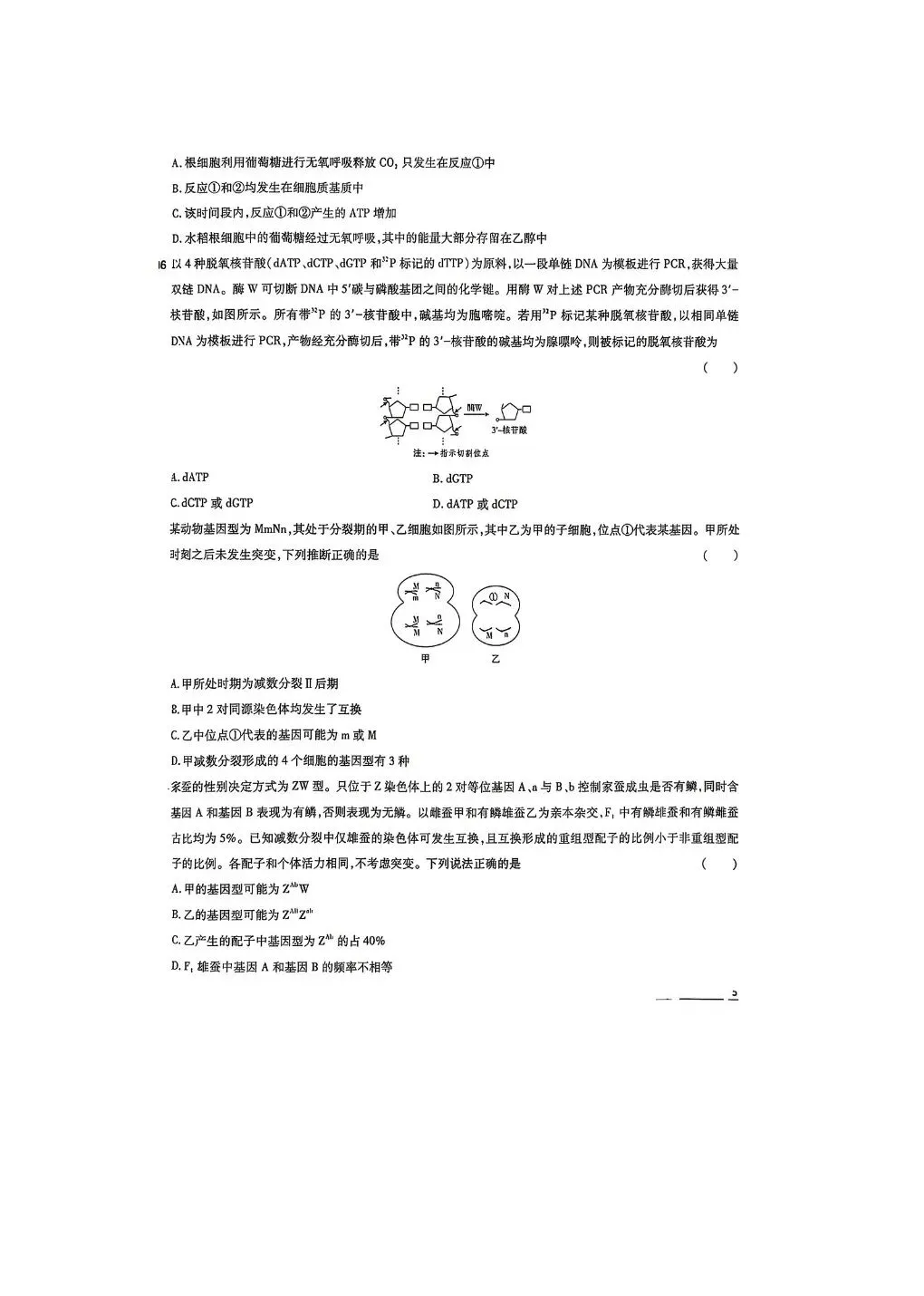 山东2026高考生物试卷-第2张图片-四季读书网