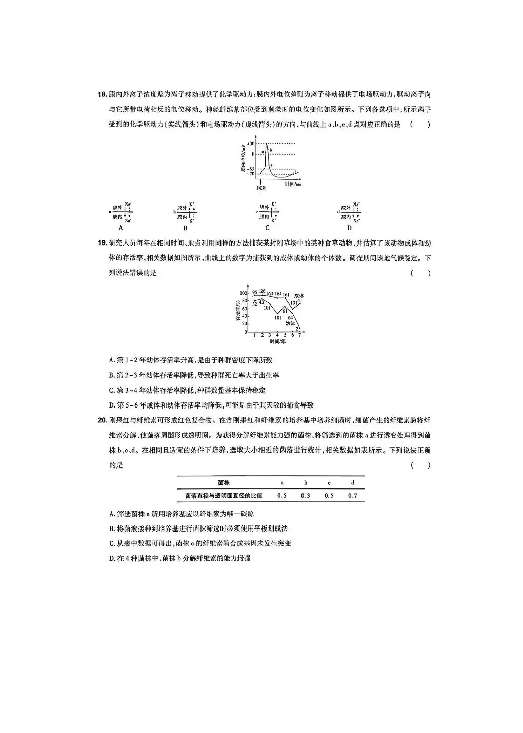 山东2026高考生物试卷-第4张图片-四季读书网