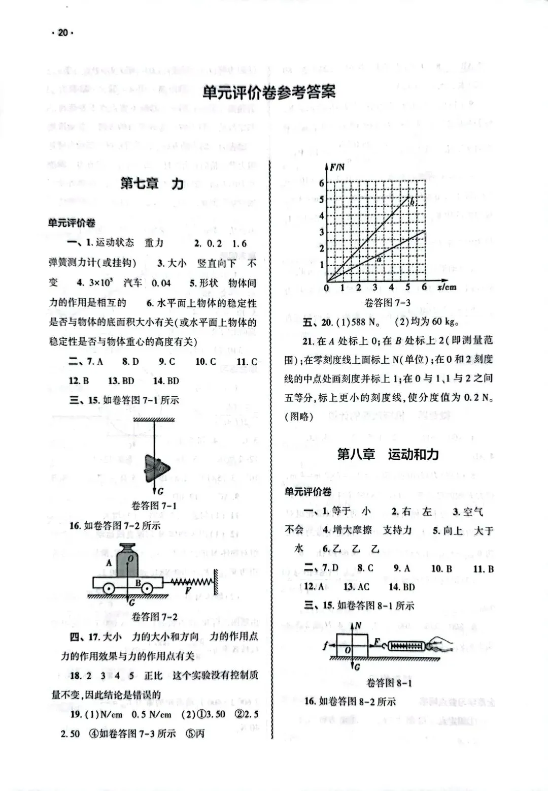 人教版八年级物理下册基础训练试卷参考答案-第1张图片-四季读书网