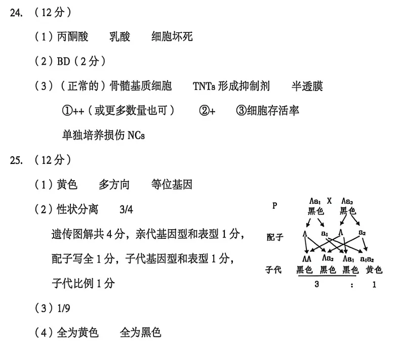 2026年6月台州高一期末生物试卷、答案-第10张图片-四季读书网