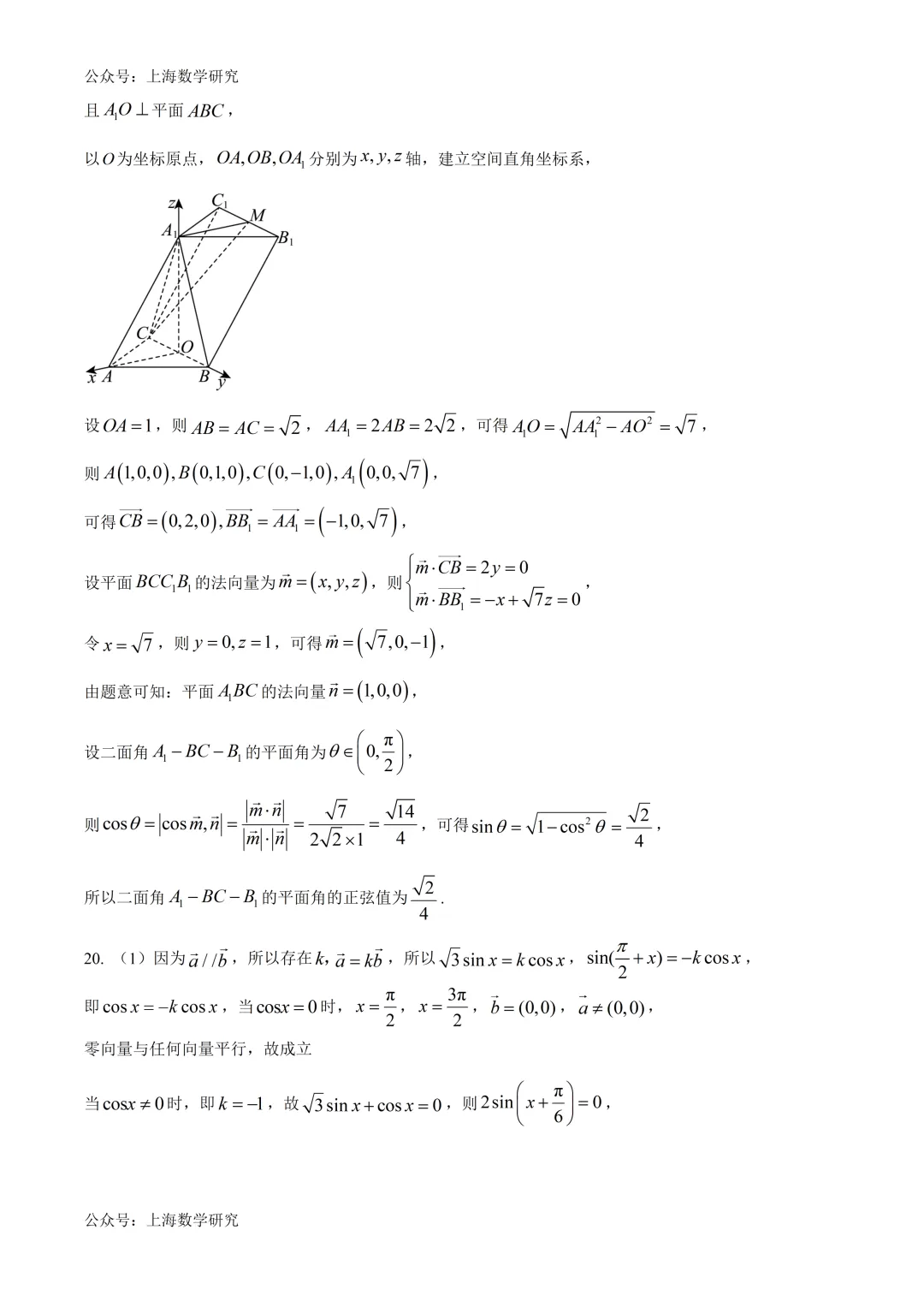 上大附中高一数学期末试卷及答案(2026.6)-第12张图片-四季读书网