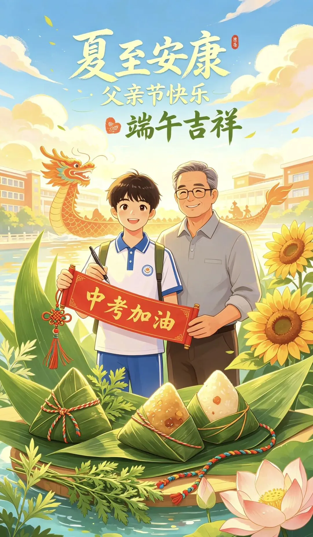 夏至粽香父亲节,中考场上的“父”出与守望-第1张图片-四季读书网