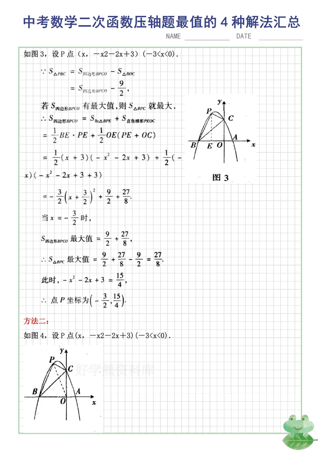 【中考数学】初中数学中考总复习二次函数最值问题的4种解题方法汇总-第2张图片-四季读书网