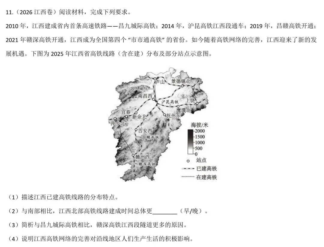 2026中考地理考前猜押:交通建设与跨国联通-第6张图片-四季读书网