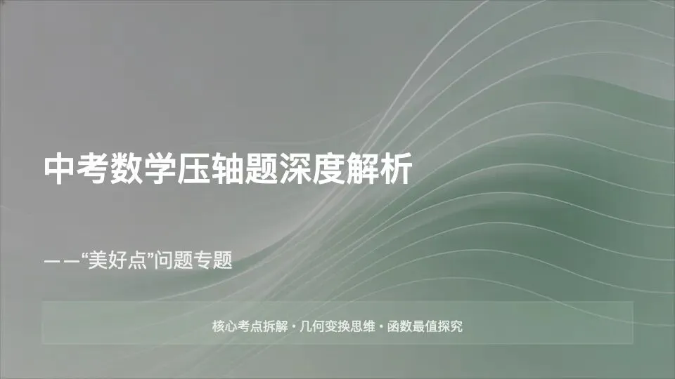 中考数学压轴题美好点专题解析-第1张图片-四季读书网