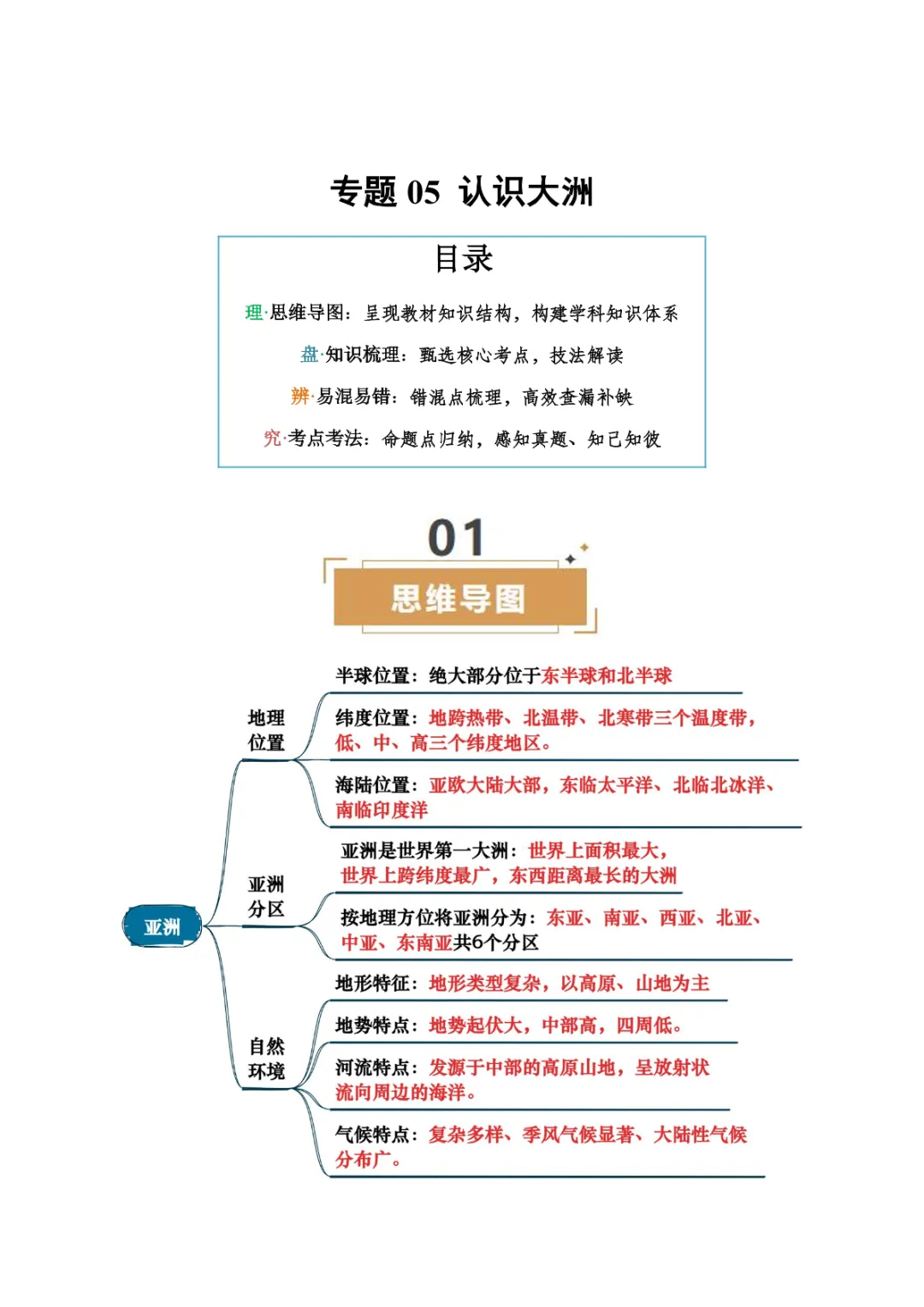 中考专项地理 《专题05 认识大洲》知识梳理+专项复习-第4张图片-四季读书网