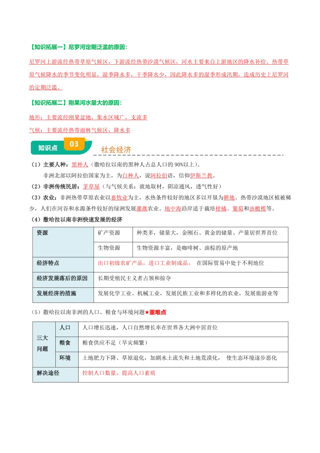 中考专项地理 《专题05 认识大洲》知识梳理+专项复习-第19张图片-四季读书网