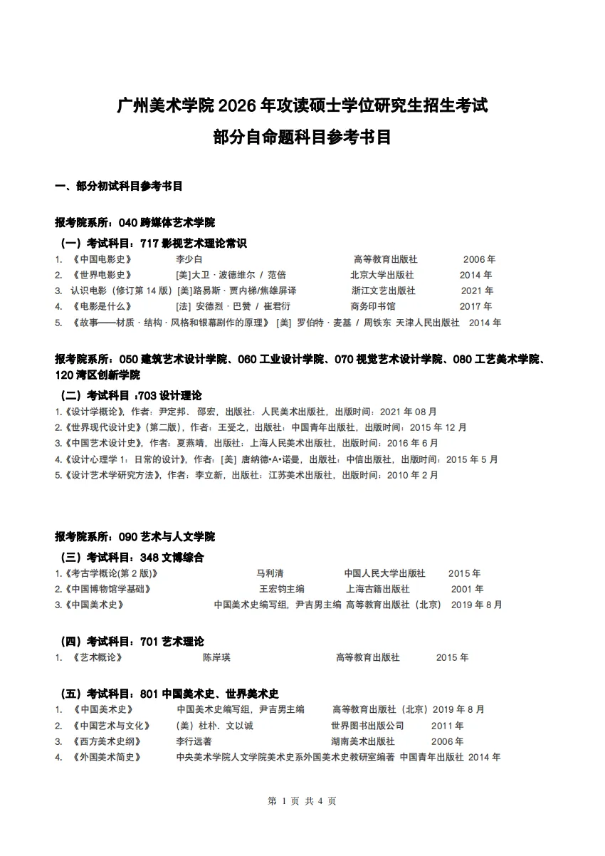 广州美术学院·2027择校指南丨美术设计考研招录数据、考纲书目、初试信息分享-第27张图片-四季读书网