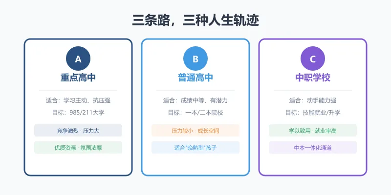 中考后的人生分水岭:重点高中、普高、中职,哪条路更适合你家孩子?-第2张图片-四季读书网
