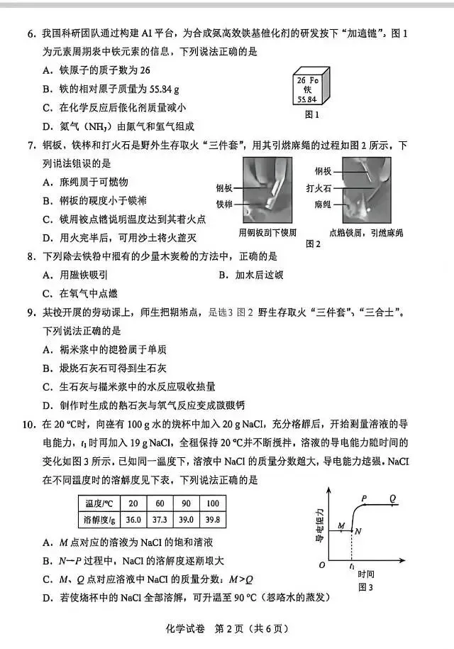 2026河北中考化学试卷-第2张图片-四季读书网
