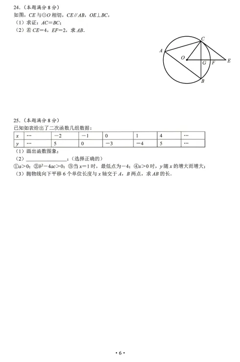 中考真题原卷:陕西省2026年中考数学(回忆版)、英语、物理、化学试题(有答案)-第7张图片-四季读书网