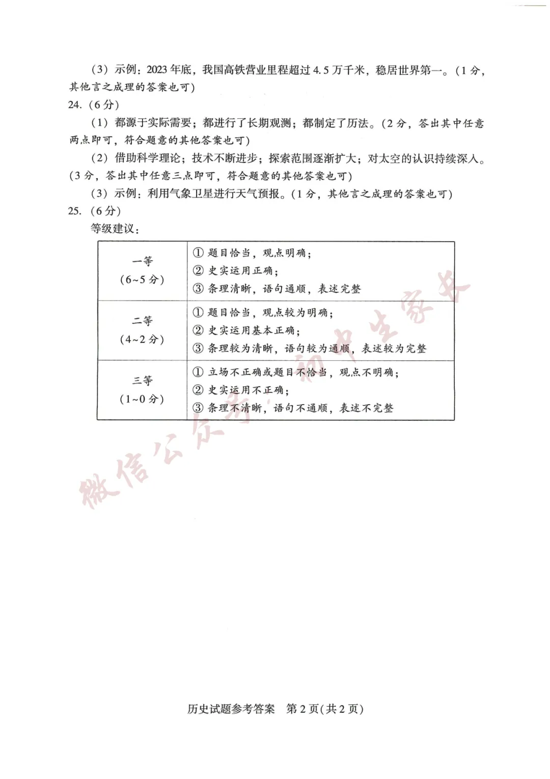 2026年中考历史真题试卷新鲜出炉(含答案),可打印!-第9张图片-四季读书网