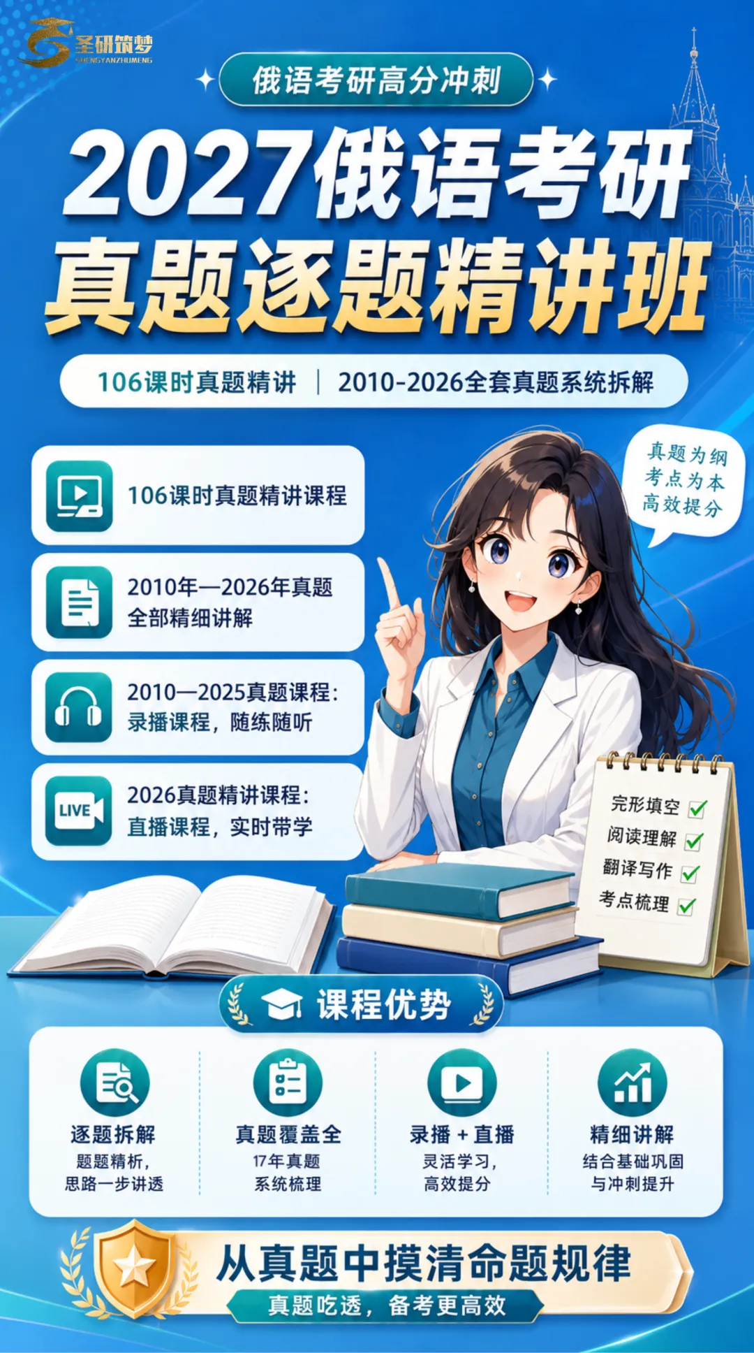 真题课程|27考研202俄语历年真题逐题精讲班正式上线!让你的备考更简单!-第1张图片-四季读书网
