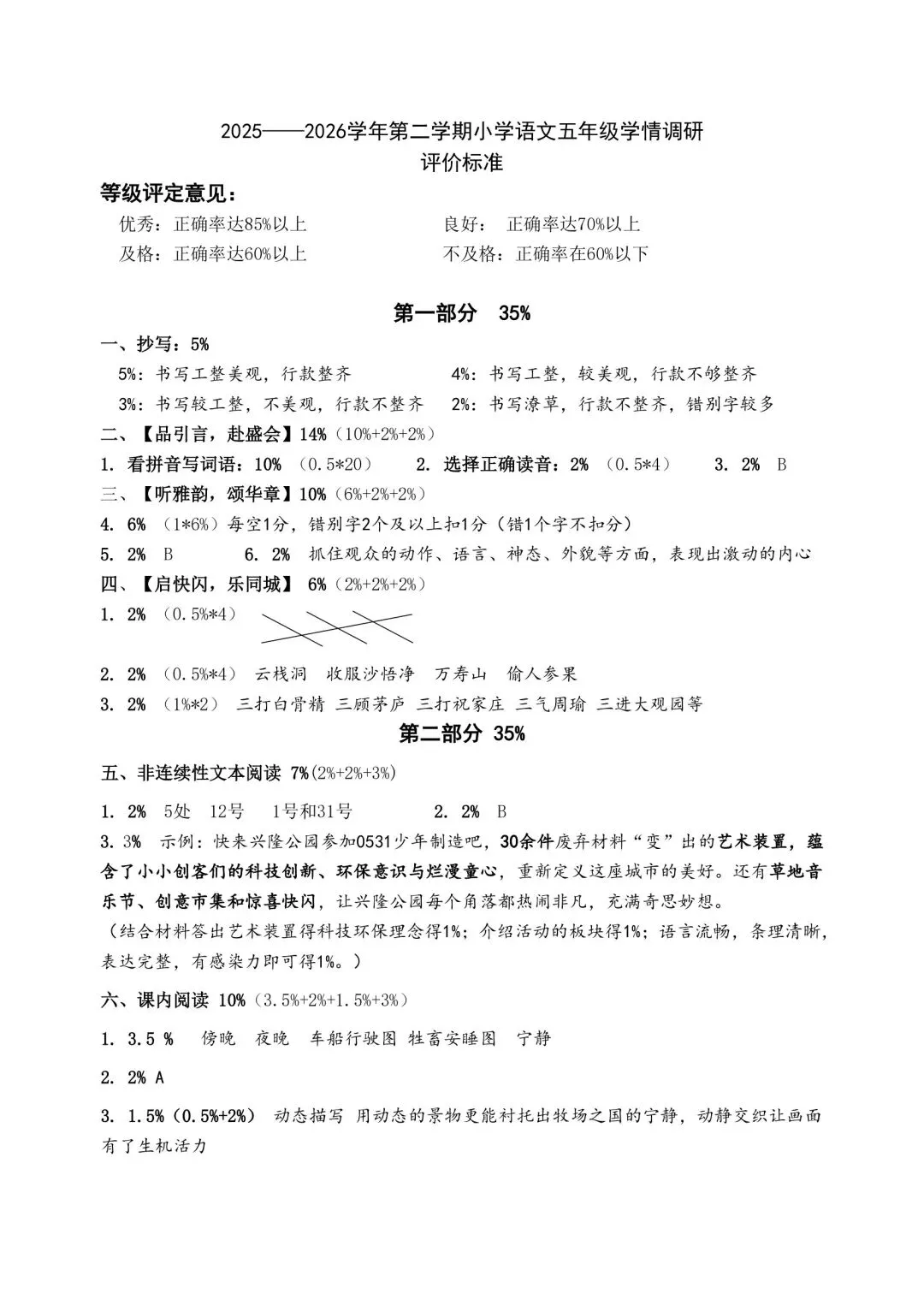 【五·下语文】济南QB区语文试卷:期末原题(2025-2026学年第二学期)-第6张图片-四季读书网