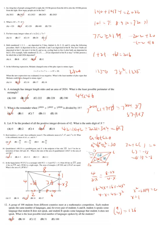 AMC10数学竞赛历年真题合集|2010–2025高清PDF版可下载!-第3张图片-四季读书网
