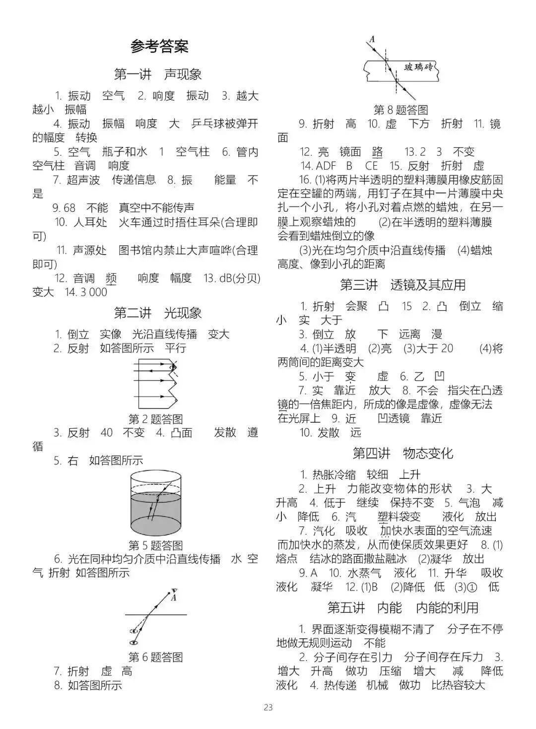中考物理基础知识梳理大全(填空版),初二、初三复习必看!-第25张图片-四季读书网