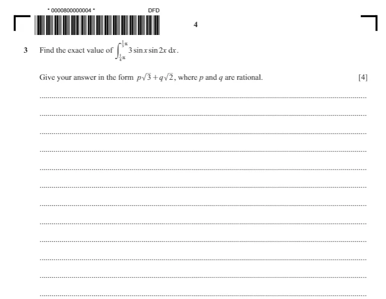 *2026年Alevel数学9709真题分享 暑期冲刺直达 A*-第6张图片-四季读书网
