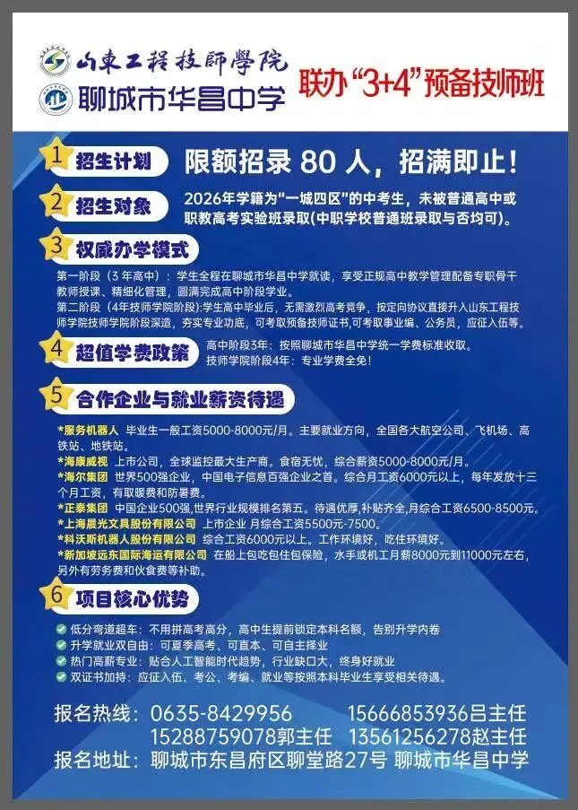 聊城市华昌中学招收中考落榜生!-第3张图片-四季读书网