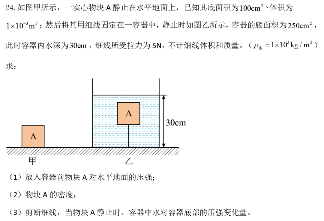 八下物理期末试卷(36个知识点全覆盖)-第12张图片-四季读书网