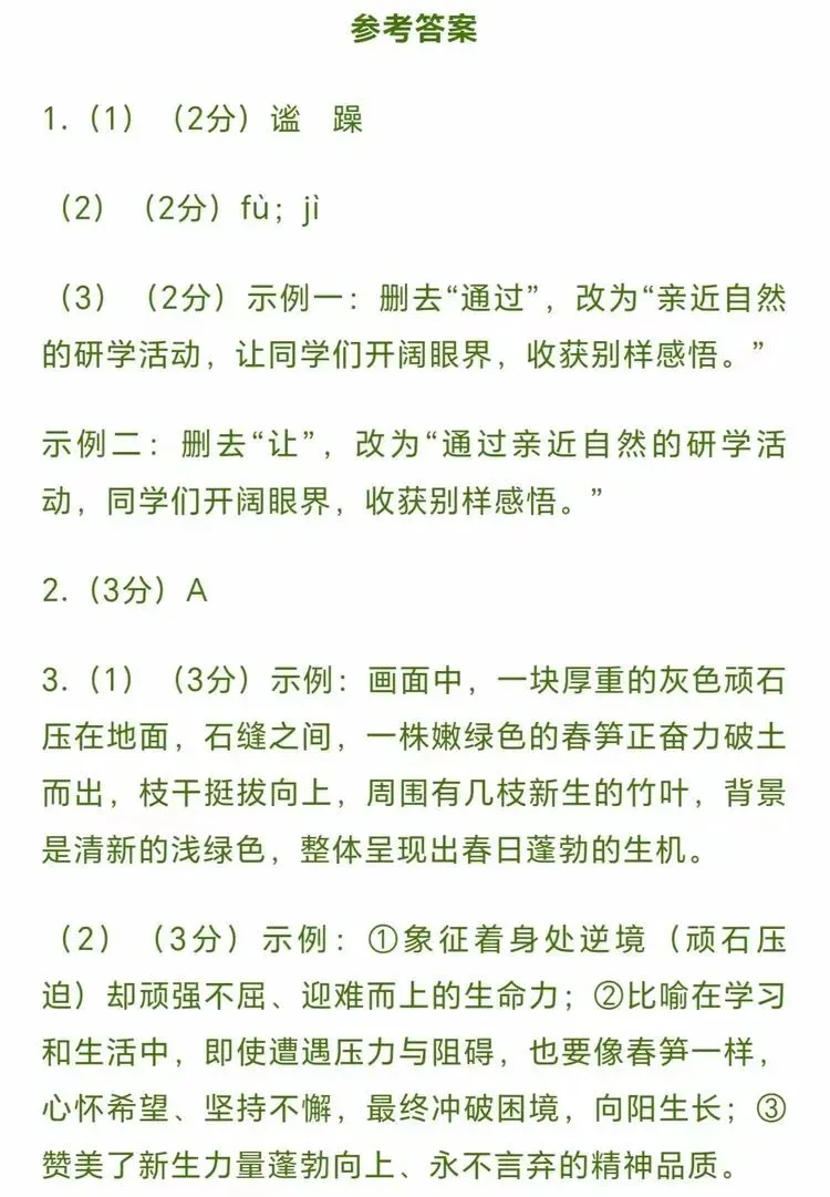 【第38期】试卷集锦| 八下语文期末冲刺卷-第18张图片-四季读书网
