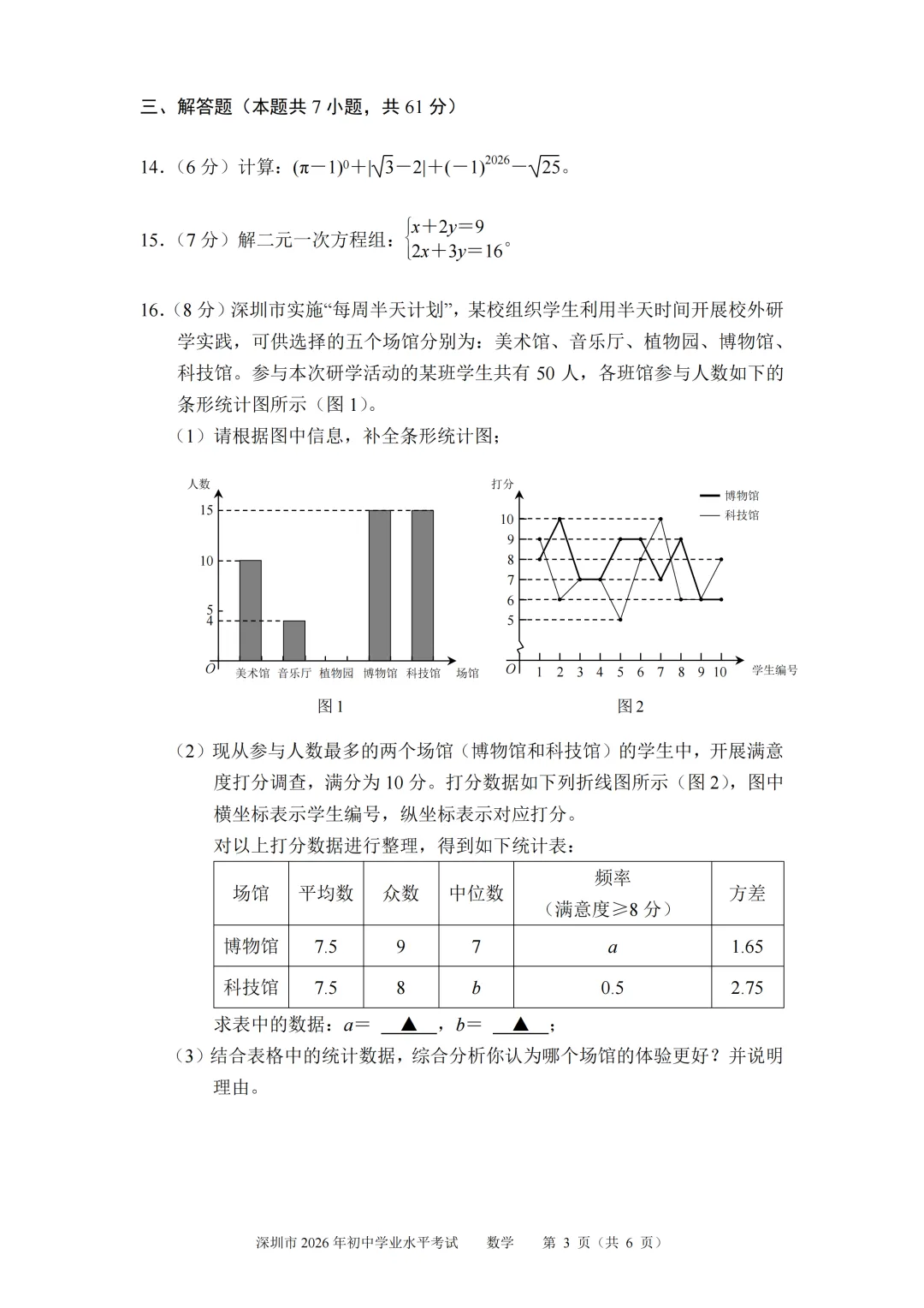 中考真题:有答案-深圳市2026年中考数学试题-回忆版-第5张图片-四季读书网