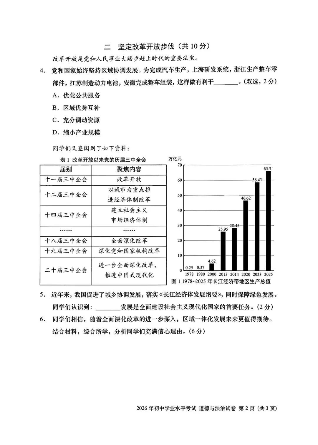 2026年全国各地中考道德与法治真题合集(七)-第2张图片-四季读书网