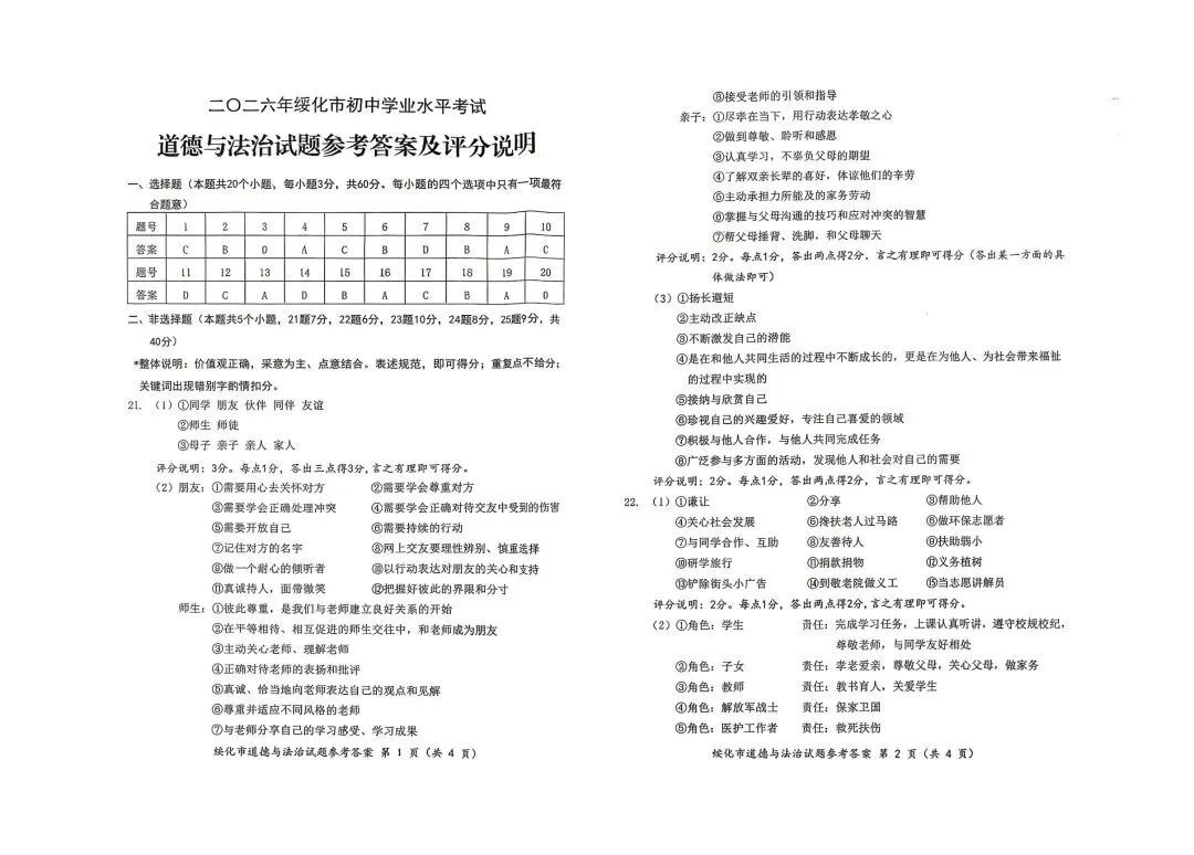2026年全国各地中考道德与法治真题合集(七)-第20张图片-四季读书网