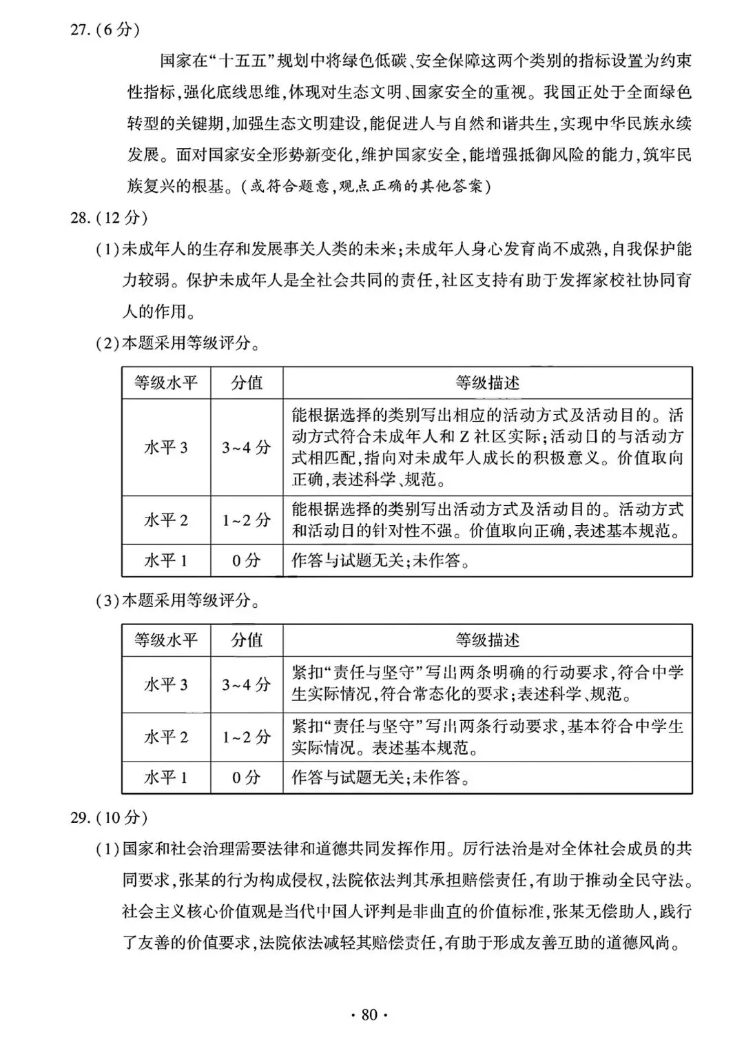 2026年全国各地中考道德与法治真题合集(七)-第32张图片-四季读书网