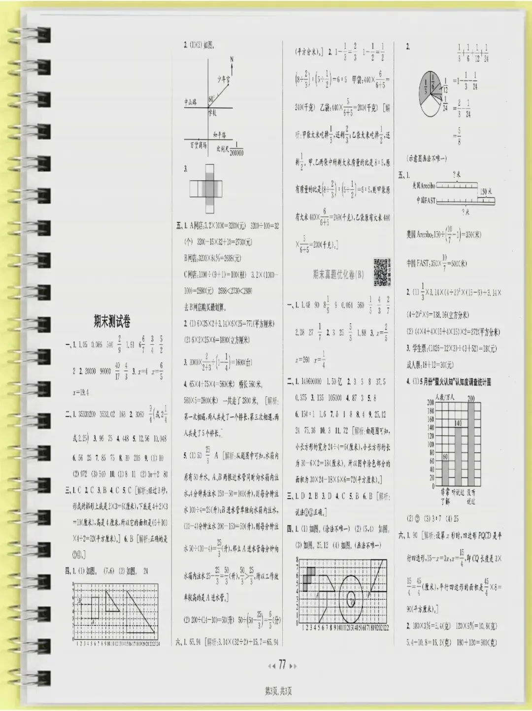六年级(下)数学期末名校真题卷1《苏教版》-第3张图片-四季读书网