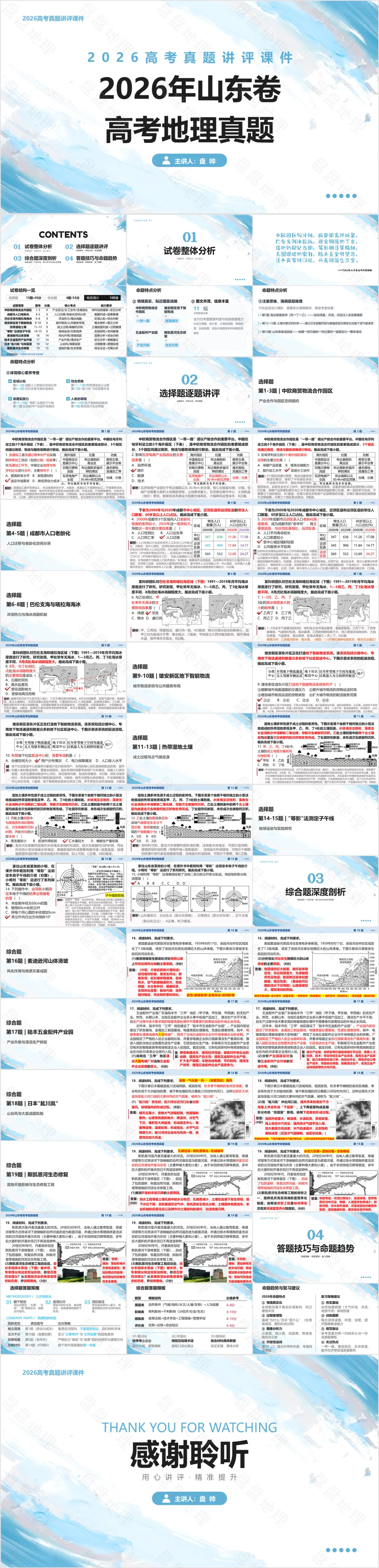 2026山东卷地理真题讲评PPT全曝光,这份＂顺口溜式＂试卷你见过吗?-第1张图片-四季读书网