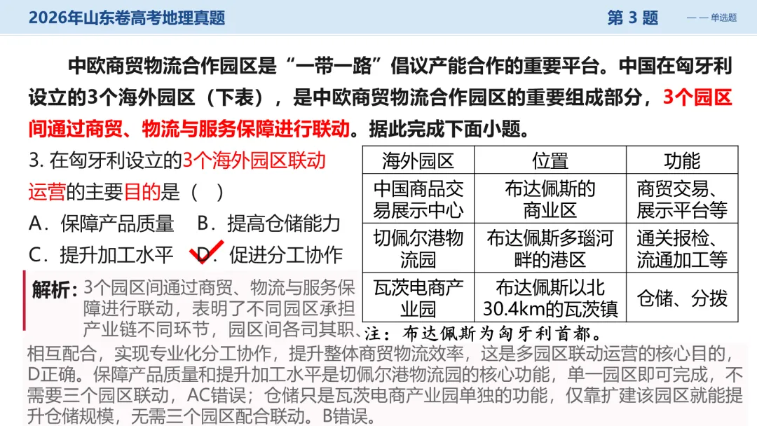 2026山东卷地理真题讲评PPT全曝光,这份＂顺口溜式＂试卷你见过吗?-第14张图片-四季读书网