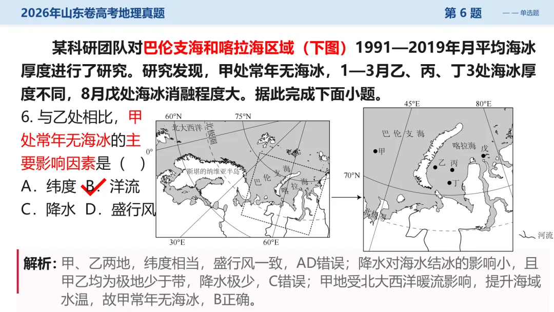 2026山东卷地理真题讲评PPT全曝光,这份＂顺口溜式＂试卷你见过吗?-第19张图片-四季读书网