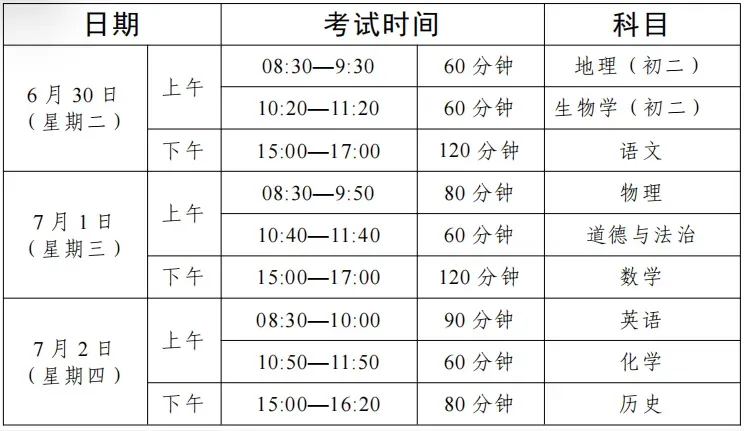 6月30日开考!2026东莞中考放榜时间确定!-第2张图片-四季读书网