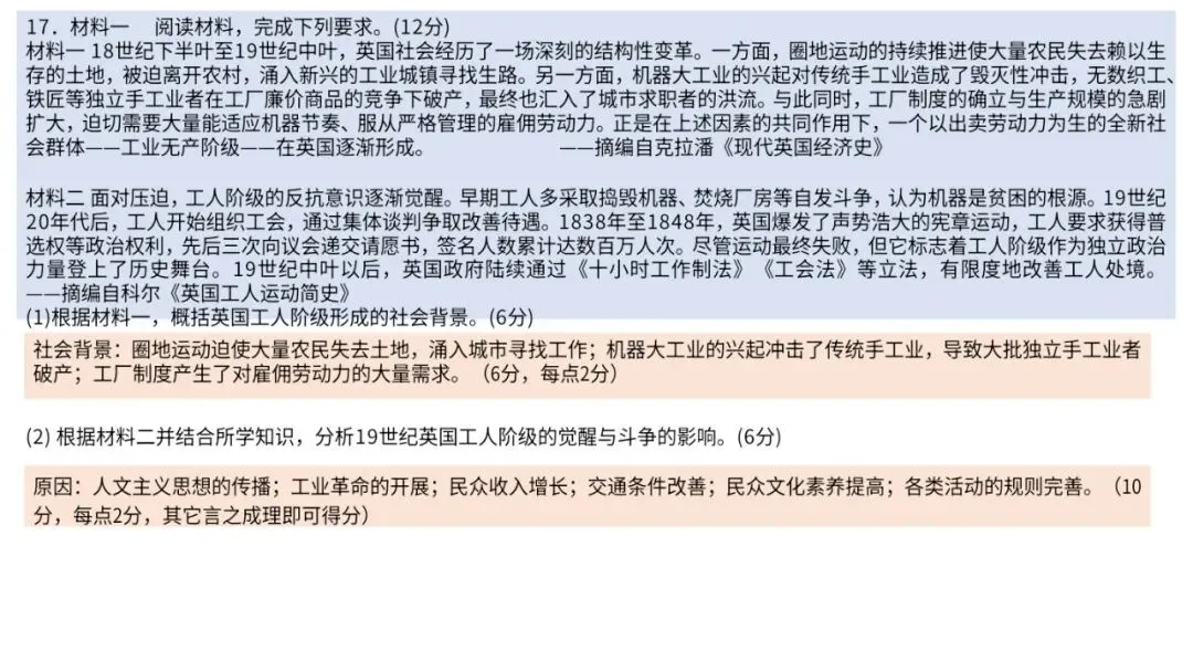 高一下历史期末检测试卷解析2#中外历史纲要下-第18张图片-四季读书网
