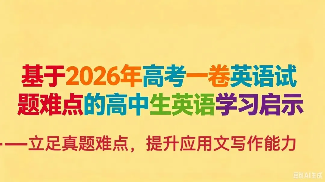 立足真题新导向 精准备考2027高考英语应用文写作-第1张图片-四季读书网