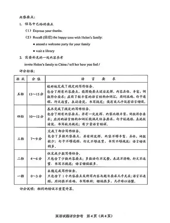 中考真题 | 2026年河北省中考英语试题含官方答案-第19张图片-四季读书网