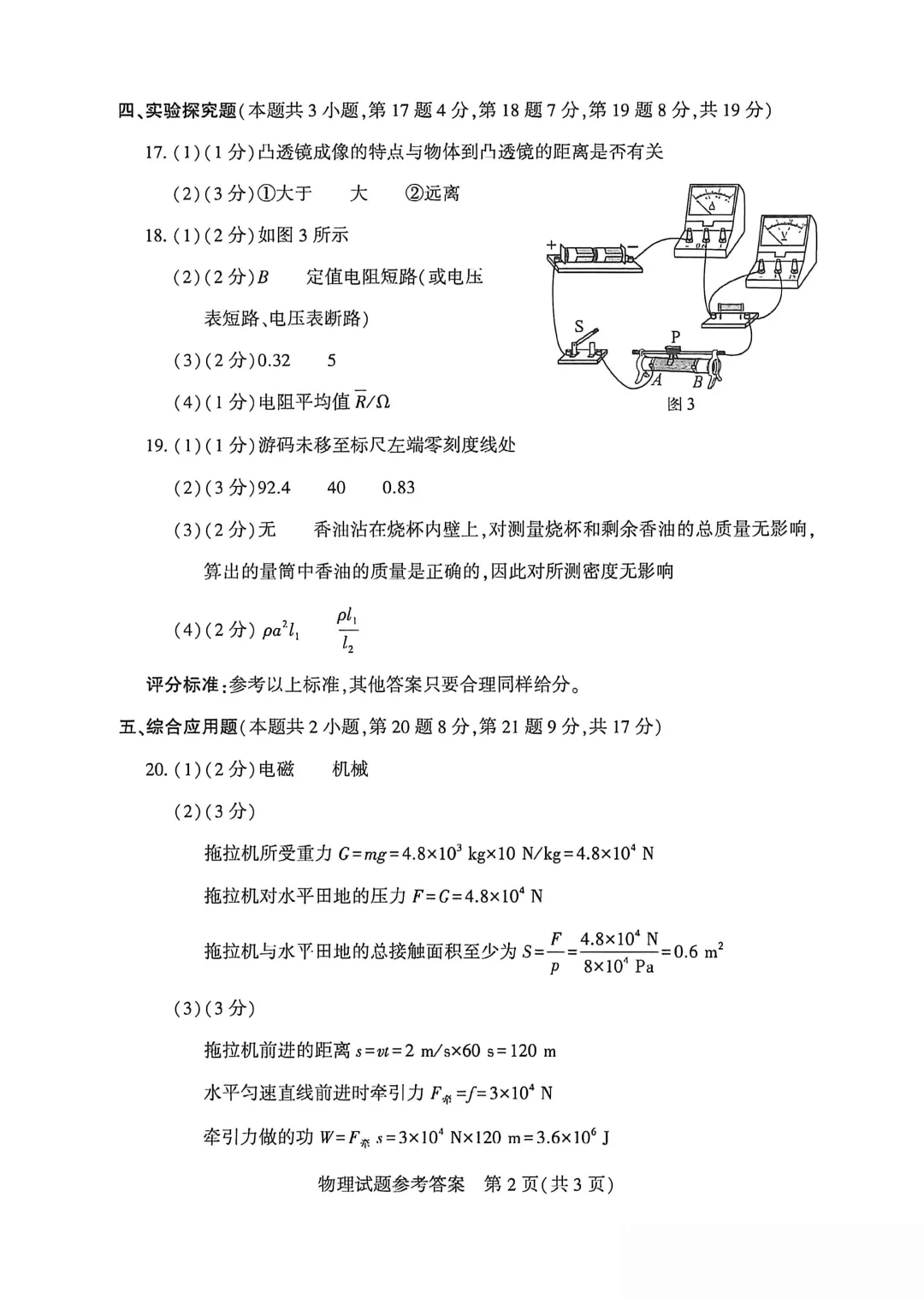 中考物理试卷及答案-第8张图片-四季读书网