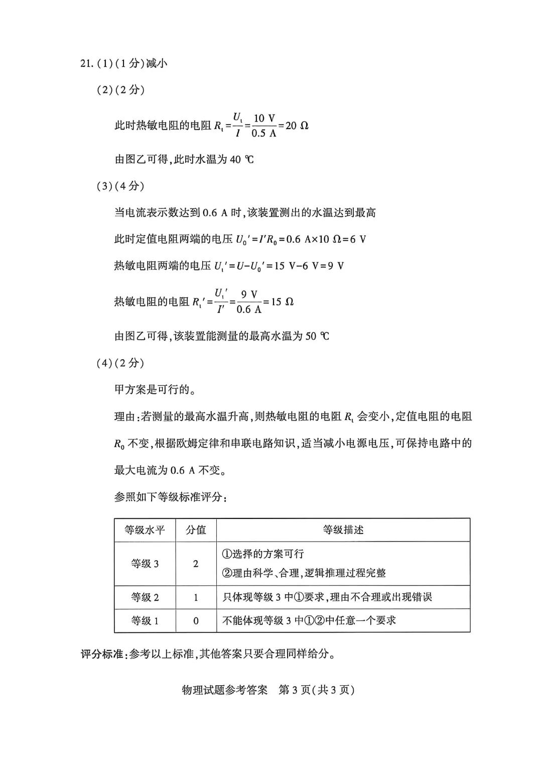中考物理试卷及答案-第9张图片-四季读书网