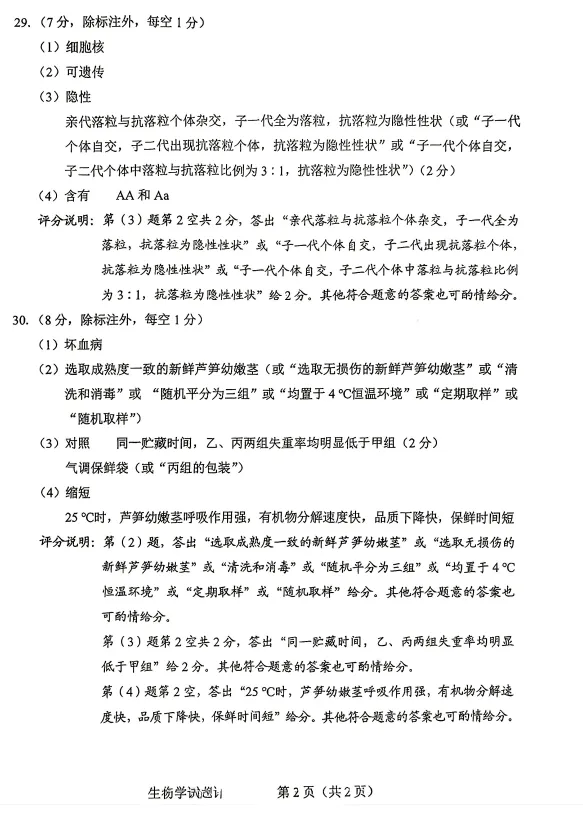 中考真题|2026年河北省初中生物学学业水平考试-第10张图片-四季读书网