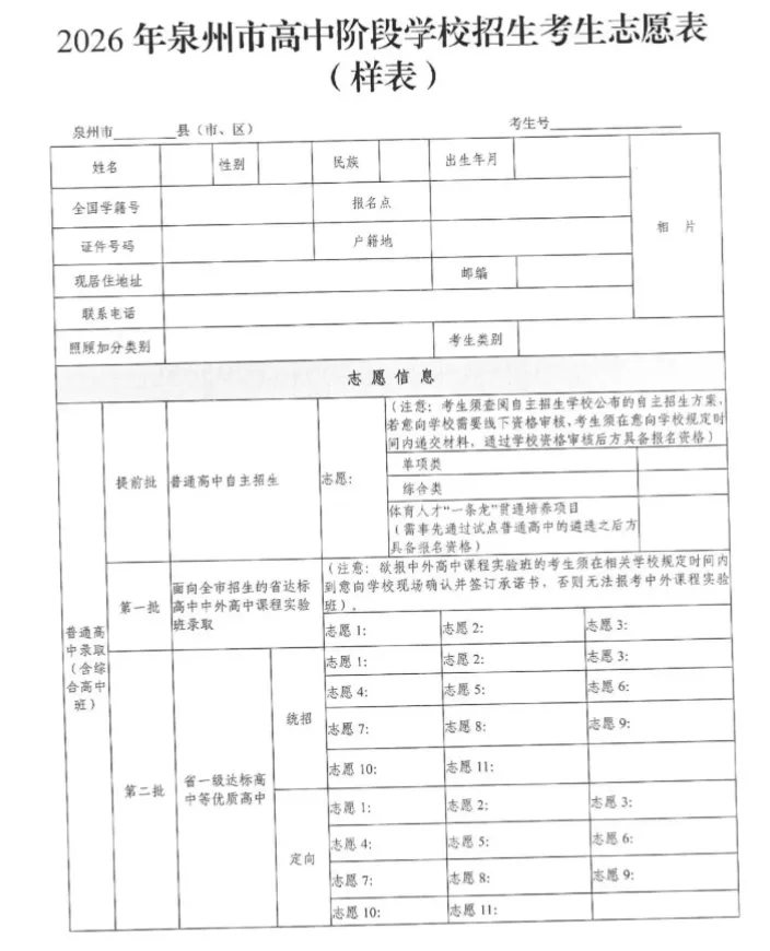 填报倒计时!这份2026年泉州中考志愿填报攻略请查收!附往年切线参考→-第11张图片-四季读书网