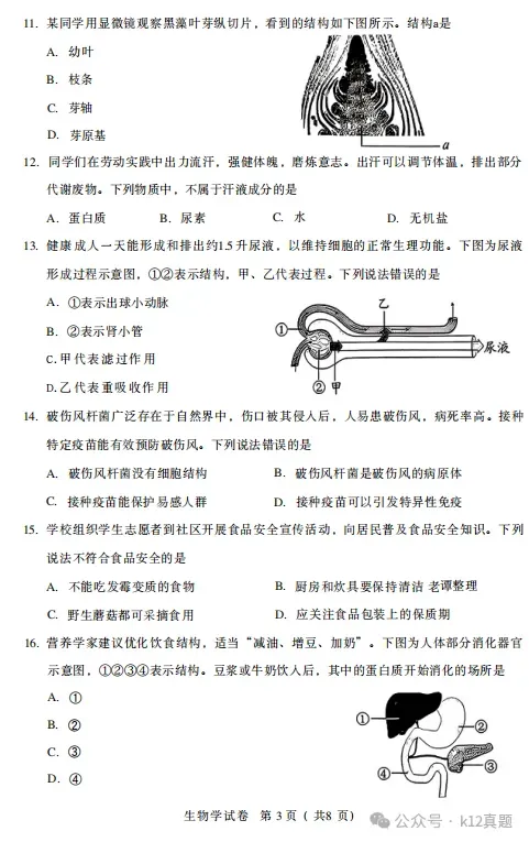中考真题原卷:河北省2026年中考全9学科试题(有听力及分析,部分答案)-第70张图片-四季读书网