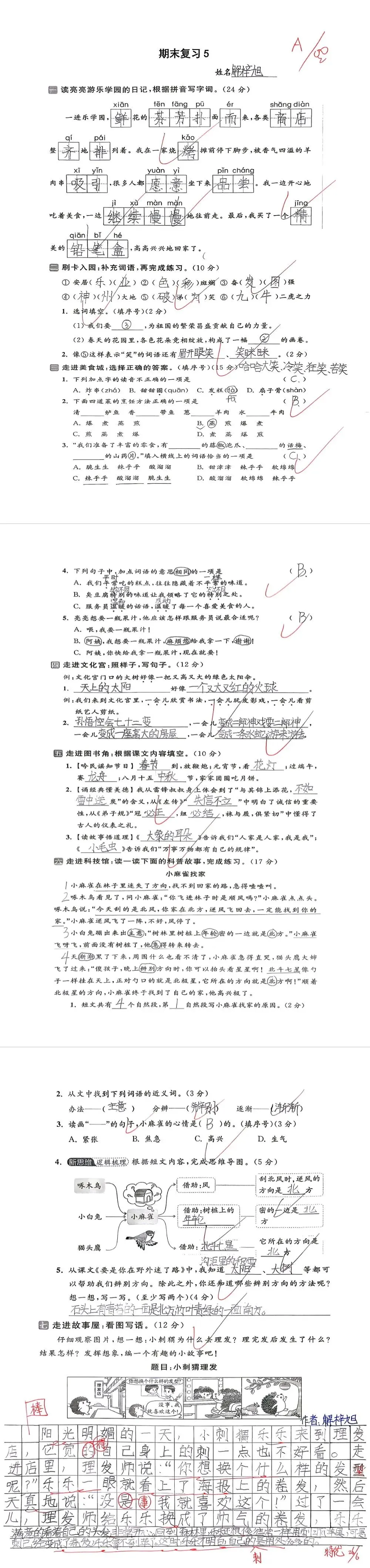 【单元试卷】期末精选试题5+答案(二年级下册)-第14张图片-四季读书网