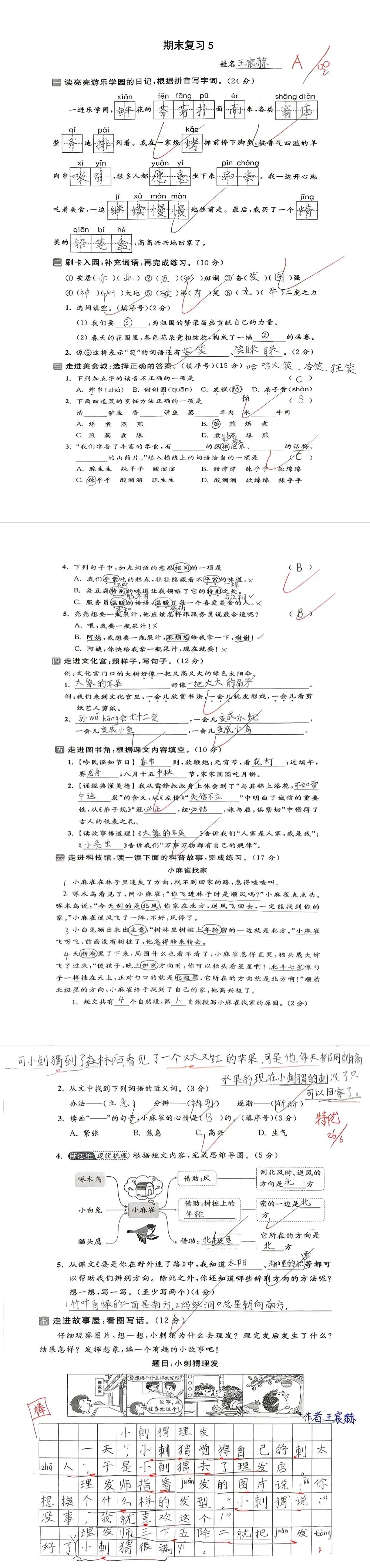 【单元试卷】期末精选试题5+答案(二年级下册)-第19张图片-四季读书网