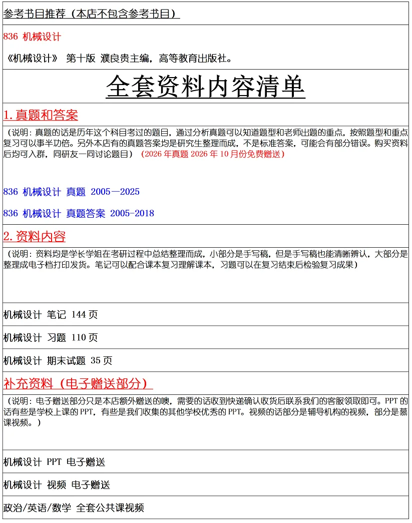 扬州大学2027考研真题资料 | 扬州大学机械工程考研836机械设计真题答案笔记题库|持续更新中……-第15张图片-四季读书网