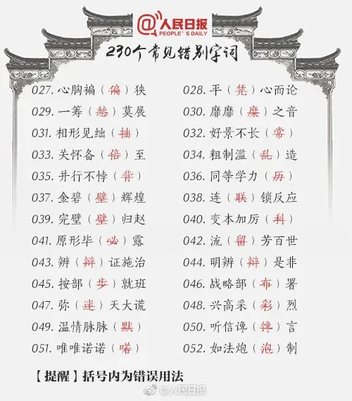 最新题型!最全训练!2026高考真题---错别字100练 +《人民日报》230易错字-第2张图片-四季读书网 最新题型!最全训练!2026高考真题---错别字100练 +《人民日报》230易错字-第2张图片-四季读书网