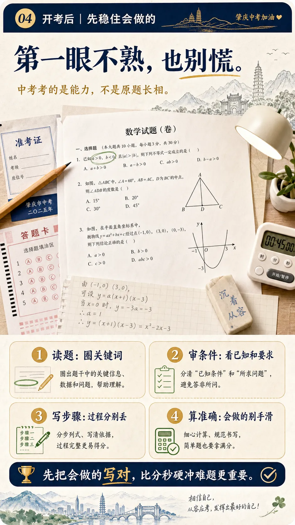 明天中考,愿每个肇庆孩子走进考场时,都能稳稳发挥-第4张图片-四季读书网