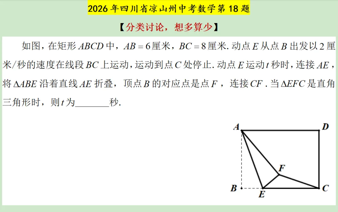 顺解2026年四川省凉山州中考数学第18题(分类讨论,想多算少)-第3张图片-四季读书网