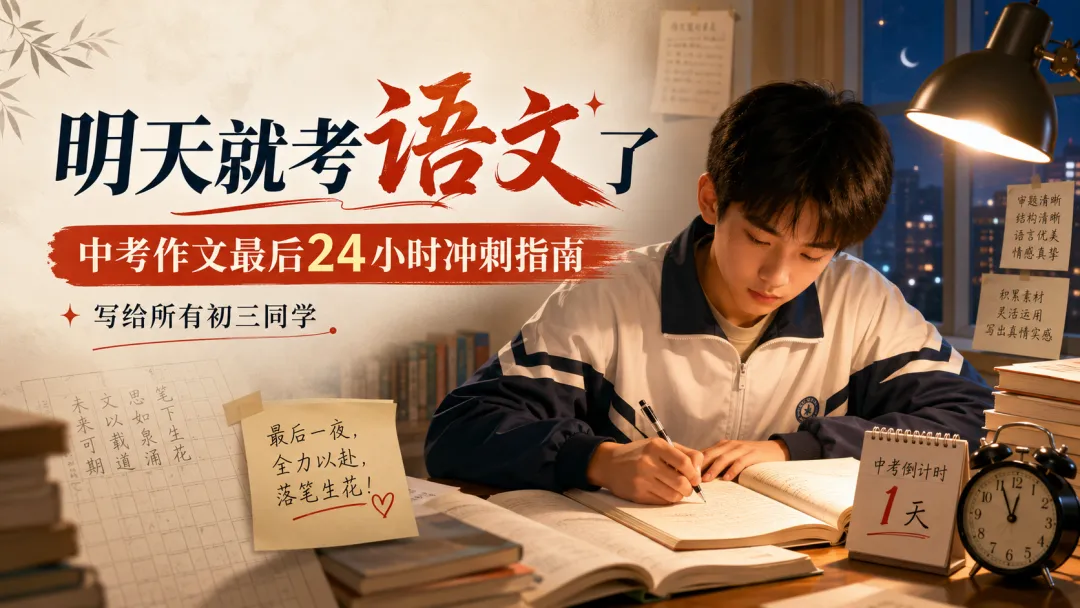 明天就考语文了:中考作文最后24小时冲刺指南(含一篇可直接套用的高分范文)-第1张图片-四季读书网